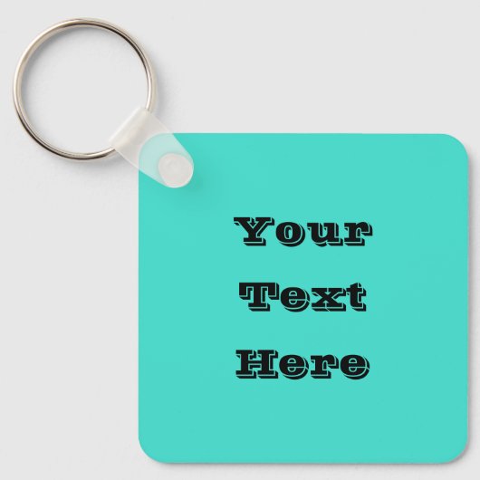 Echte Turquoise Blauw Groen Southwestern Effen Kle Sleutelhanger (Voorkant)