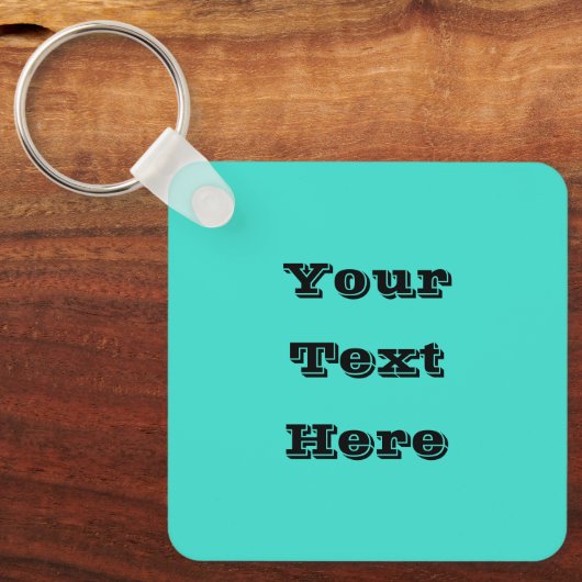 Echte Turquoise Blauw Groen Southwestern Effen Kle Sleutelhanger (Voorkant)