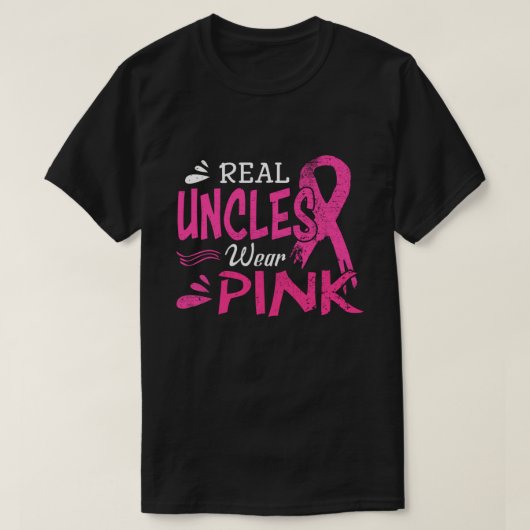 Echte Uncles Draag roze borstkankerbewustzijn T-shirt (Design voorkant)
