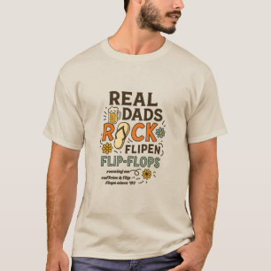 Echte vaders rocken teenslippers t-shirt