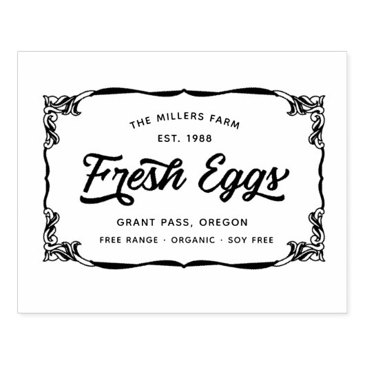 Echte  Verse Eieren Karton Rubberstempel (Afrduk)