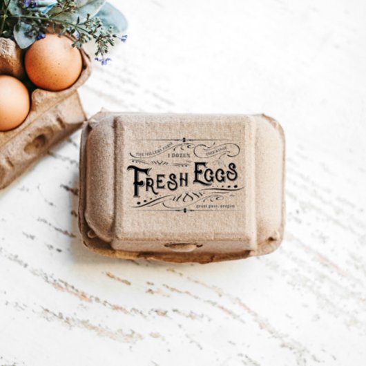 Echte  Verse Eieren Karton Rubberstempel