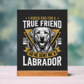Echte vriend labrador hond acryl bord (Neutraal)