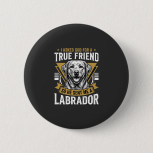 Echte vriend labrador hond ronde button 5,7 cm