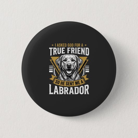 Echte vriend labrador hond ronde button 5,7 cm (Voorkant)