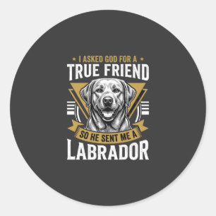 Echte vriend labrador hond ronde sticker