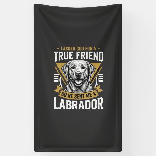 Echte vriend labrador hond spandoek (Verticaal)