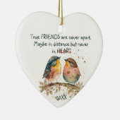 Echte vrienden zijn nooit uit elkaar, misschien op keramisch ornament (Rechts)
