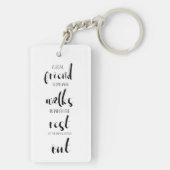 echte vriendschap citeert zwarte & witte schattig sleutelhanger (achterkant)