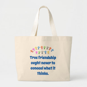 Echte vriendschap hoeft nooit te leiden tot confro grote tote bag