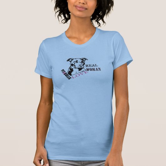 Echte vrouw houdt van putstieren t-shirt (Voorkant)