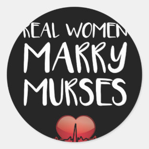 Echte vrouwelijke marry Murses Male Nurse Love Ronde Sticker