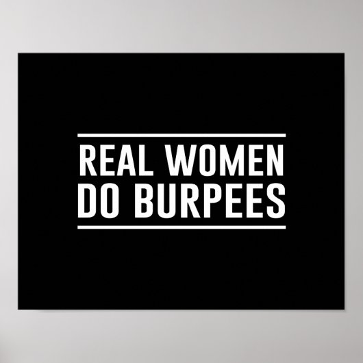 Echte vrouwen doen Burpees Poster (Voorkant)