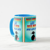 Echte vrouwen houden van echte Mannen die houden v Mok (Voorkant links)