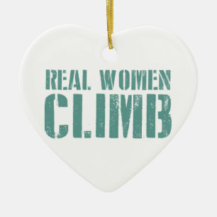 Echte vrouwen klimmen keramisch ornament