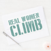 Echte vrouwen klimmen rechthoekige sticker (Envelop)