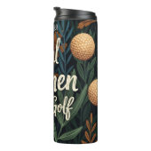 Echte vrouwen spelen golf kunst thermosbeker (Geroteerd rechts)