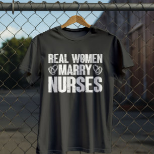 Echte vrouwen Trouwen Verpleegkundigen Kindergenee T-shirt
