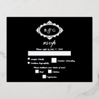 Echte Zilveren Folie Krans Witte Huwelijk RSVP Zwa