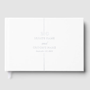 Echte Zilveren Folie Minimale Elegante Monogram Hu Gastenboek