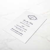 Echte Zilveren Folie Witte Huwelijk Save The Date Folie Uitnodiging (Gedraaid)