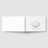 Echte zilveren foliekrans Elegante witte bruiloft Gastenboek (Volledig)