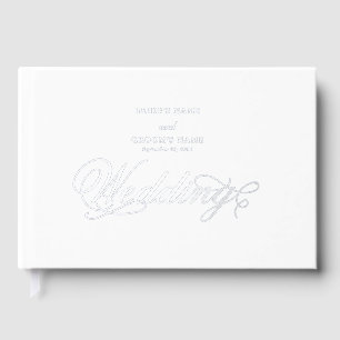 Echte zilverfolie Elegante luxe witte bruiloft Gastenboek