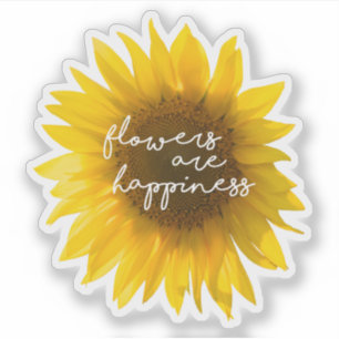Echte Zonnebloem Foto Veld Bloemen Zijn Geluk Sticker