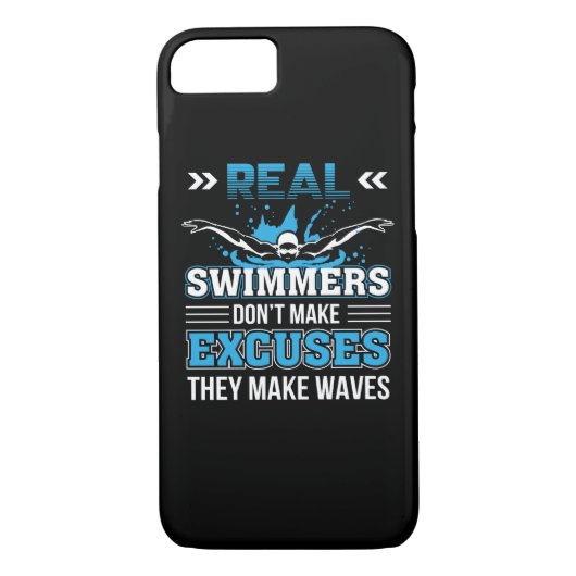 Echte zwemmer maakt geen excuus die ze maken. Case-Mate iPhone case (Achterkant)