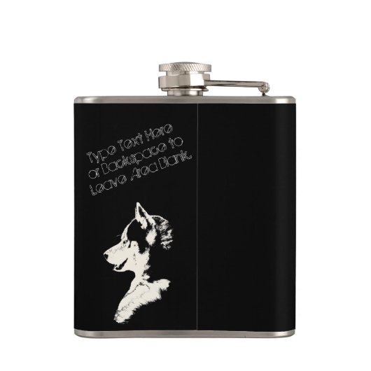 Echterlenmeyer Aangepaste siberiaanse Husky Drink Heupfles (Achterkant)