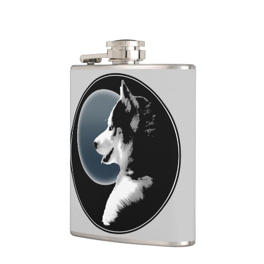 Echterlenmeyer Aangepaste siberiaanse Husky Drink  Heupfles (Links)