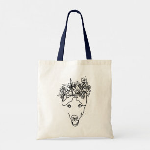 Echtgenige canvas tas met één lijntekening