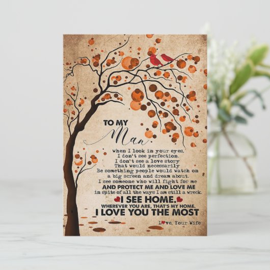 Echtgenoot aan mijn man zie ik thuis save the date (Staand voorkant)