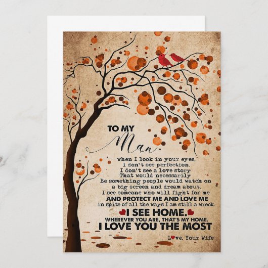 Echtgenoot aan mijn man zie ik thuis save the date (Voorkant / Achterkant)