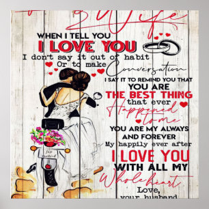 Echtgenoot aan mijn vrouw brief Losief Cadeau Poster