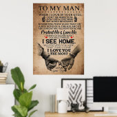 Echtgenoot beschermt me en houdt van mij poster (Thuiskantoor)