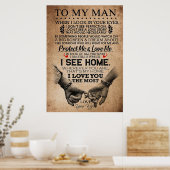 Echtgenoot beschermt me en houdt van mij poster (Keuken)