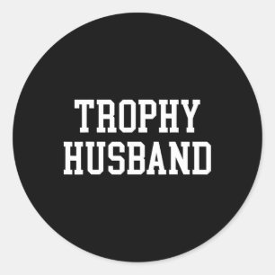 Echtgenoot Bruidegom Vader Grap Functie Trofee Man Ronde Sticker