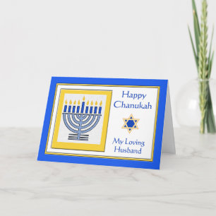 Echtgenoot Chanukah Hedendaags Menorah Kaart