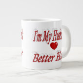 Echtgenoot citaat rode tekst extra grote beker (Voorkant rechts)