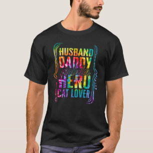 Echtgenoot Daddie Beschermer Held Kat Tie Dye Goud T-shirt