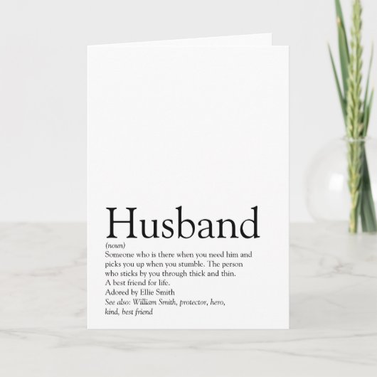 Echtgenoot Definitie Citaat Leuk Modern  Kaart (Voorkant)