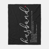 Echtgenoot Definitie Script Liefde Hart Fleece Deken (Voorkant)