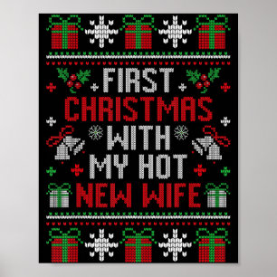 Echtgenoot Eerste Kerstmis Net Getrouwd Kerstmis Poster