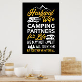 Echtgenoot en echtgenote Camping Partners Poster (Keuken)