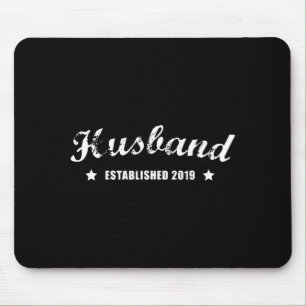 Echtgenoot Est 2019 Vintage Huwelijks Kunstwerk Muismat