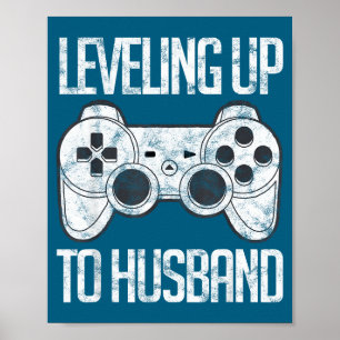 Echtgenoot Groom Gamer Kunstwerk Op Niveau Brengen Poster