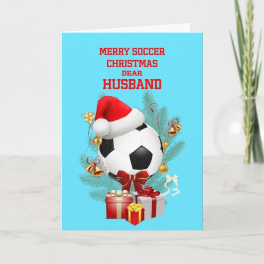 Echtgenoot Kerstvoetbal Feestdagen Kaart (Voorkant)