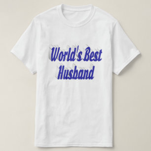 Echtgenoot met blauwe tekst T-shirt