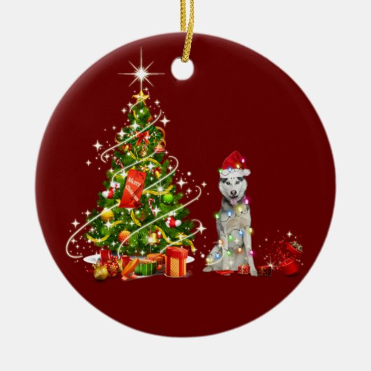 Echtgenoot met Petten kerst Keramisch Ornament (Voorkant)